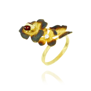 Ember Blossom and Ladybug Ring
