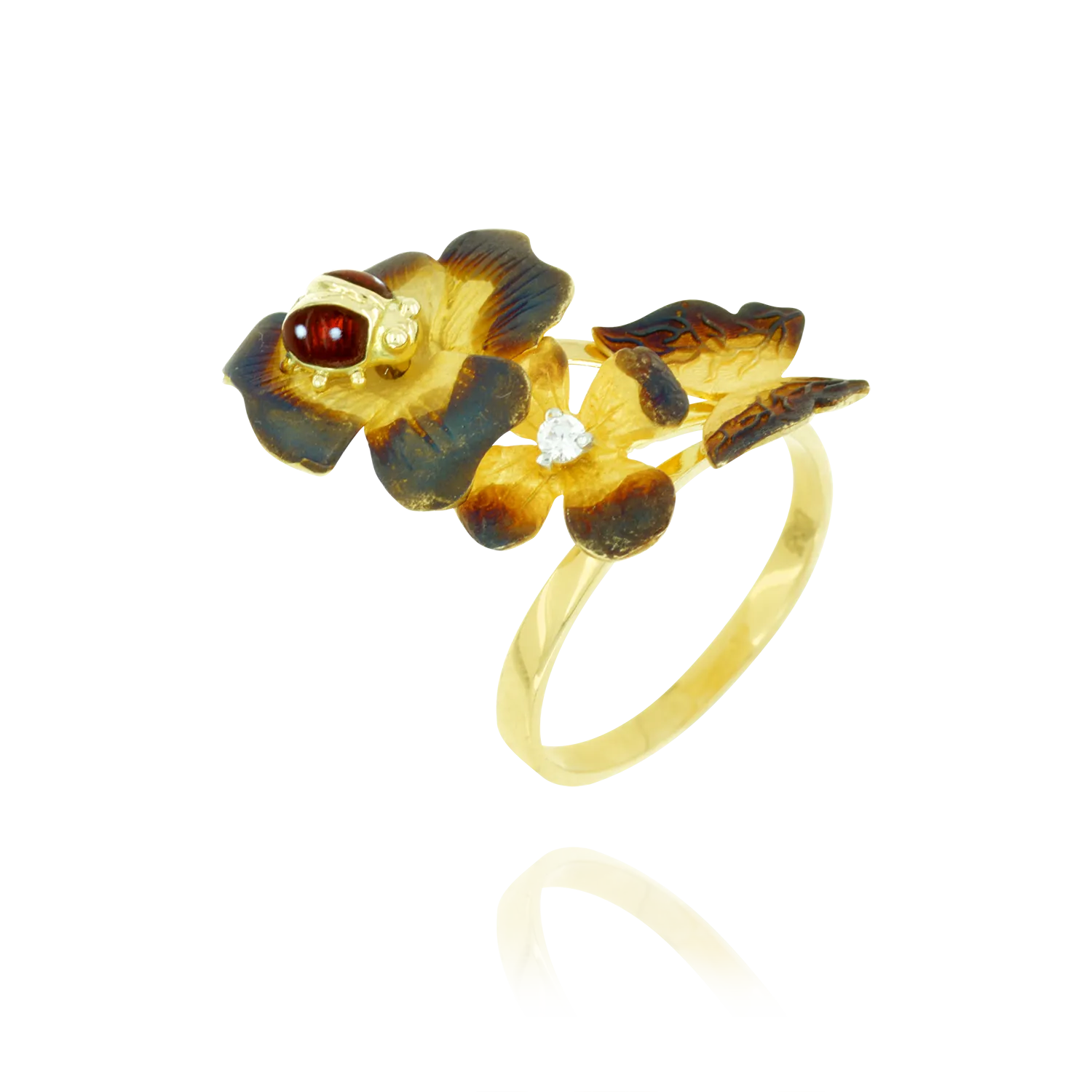 Ember Blossom and Ladybug Ring