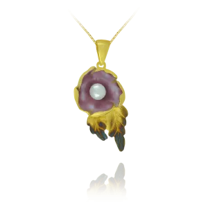 Ember Flower with Pearl Pendant