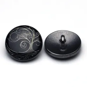 Enamel Button Dark Navy & Gunmetal
