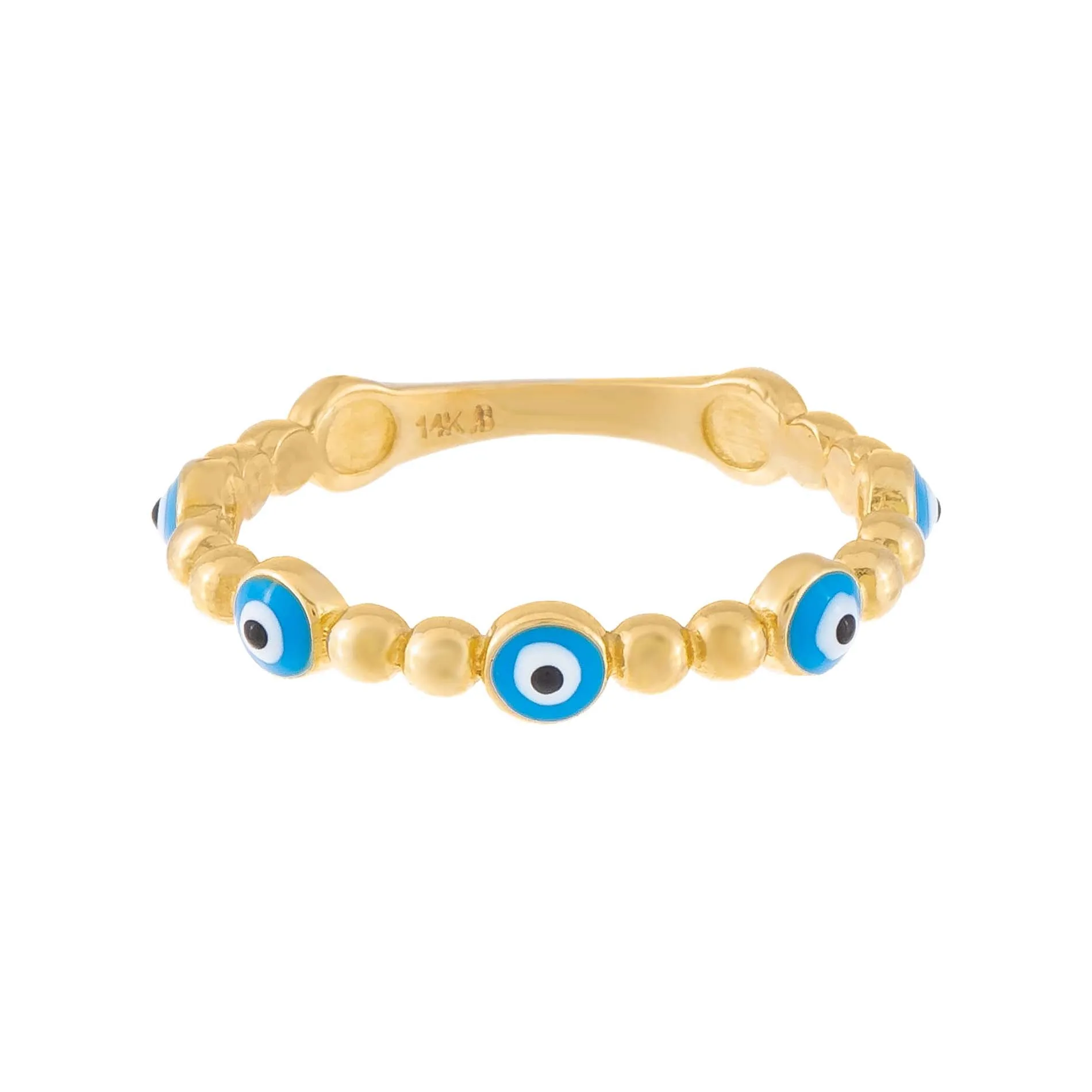 Enamel Evil Eye Ring 14K