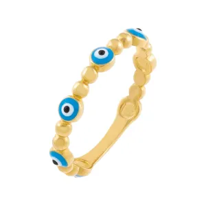 Enamel Evil Eye Ring 14K
