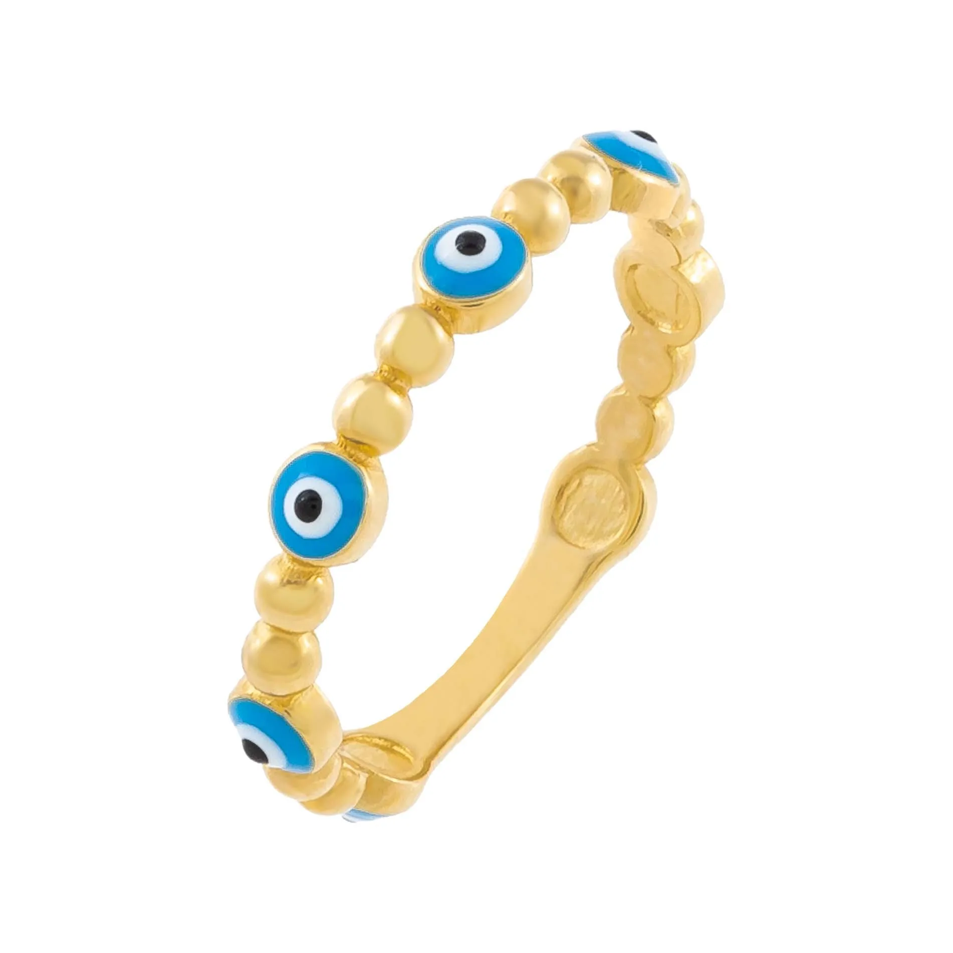 Enamel Evil Eye Ring 14K