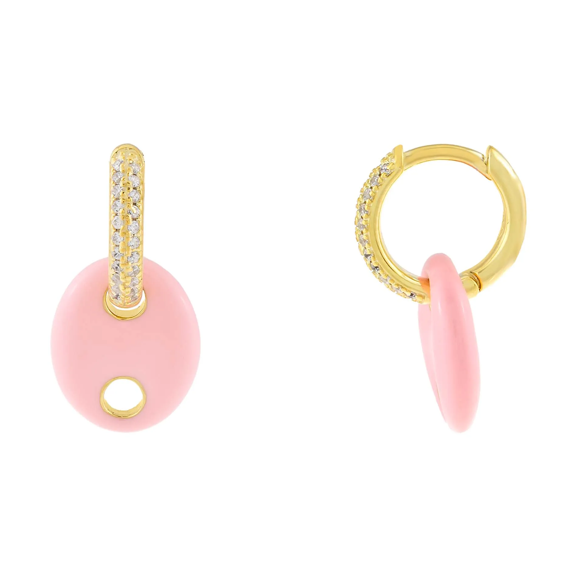 Enamel x Pavé Mariner Huggie Earring