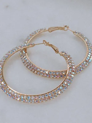 Extra Glam Small Rhinestone Hoops