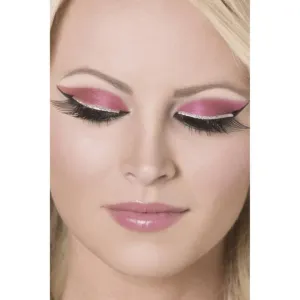 Eyelashes, Black, With Silver Glitter