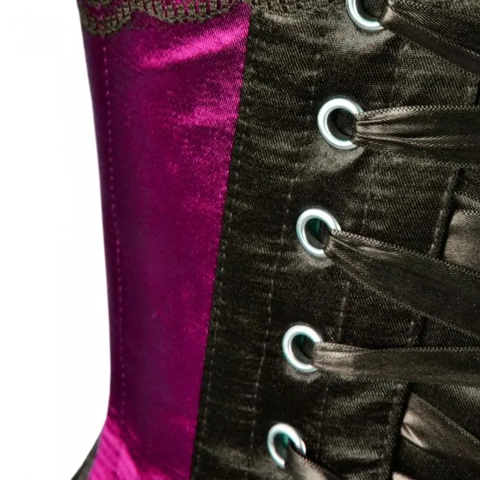 Fedrico Magenta Prom Corset With Black Sash Bow