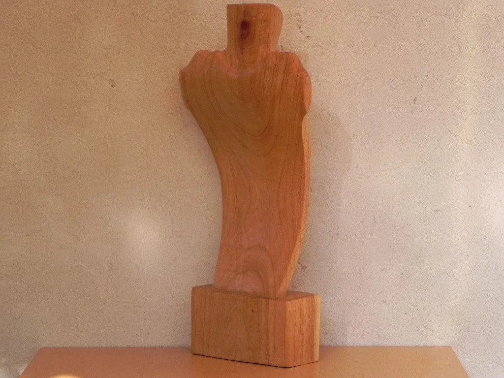 Female Nude Wood Torso Table Sculpture