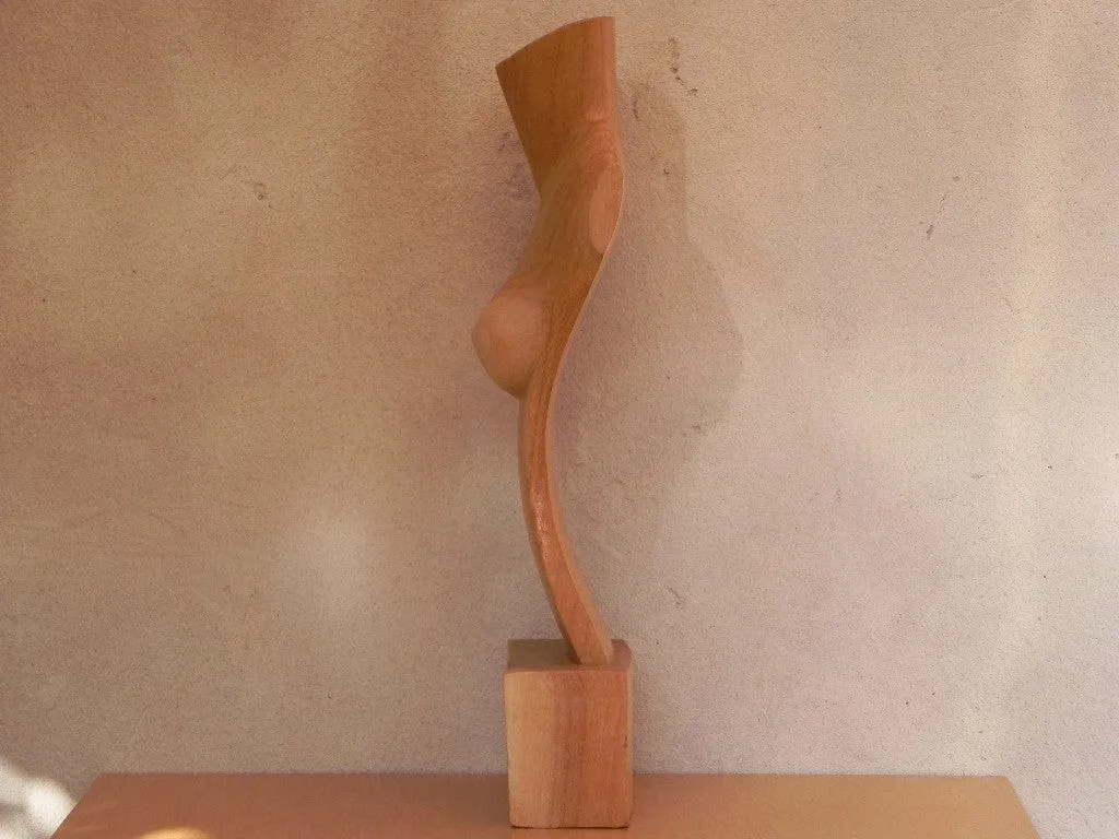Female Nude Wood Torso Table Sculpture