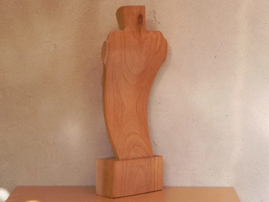 Female Nude Wood Torso Table Sculpture