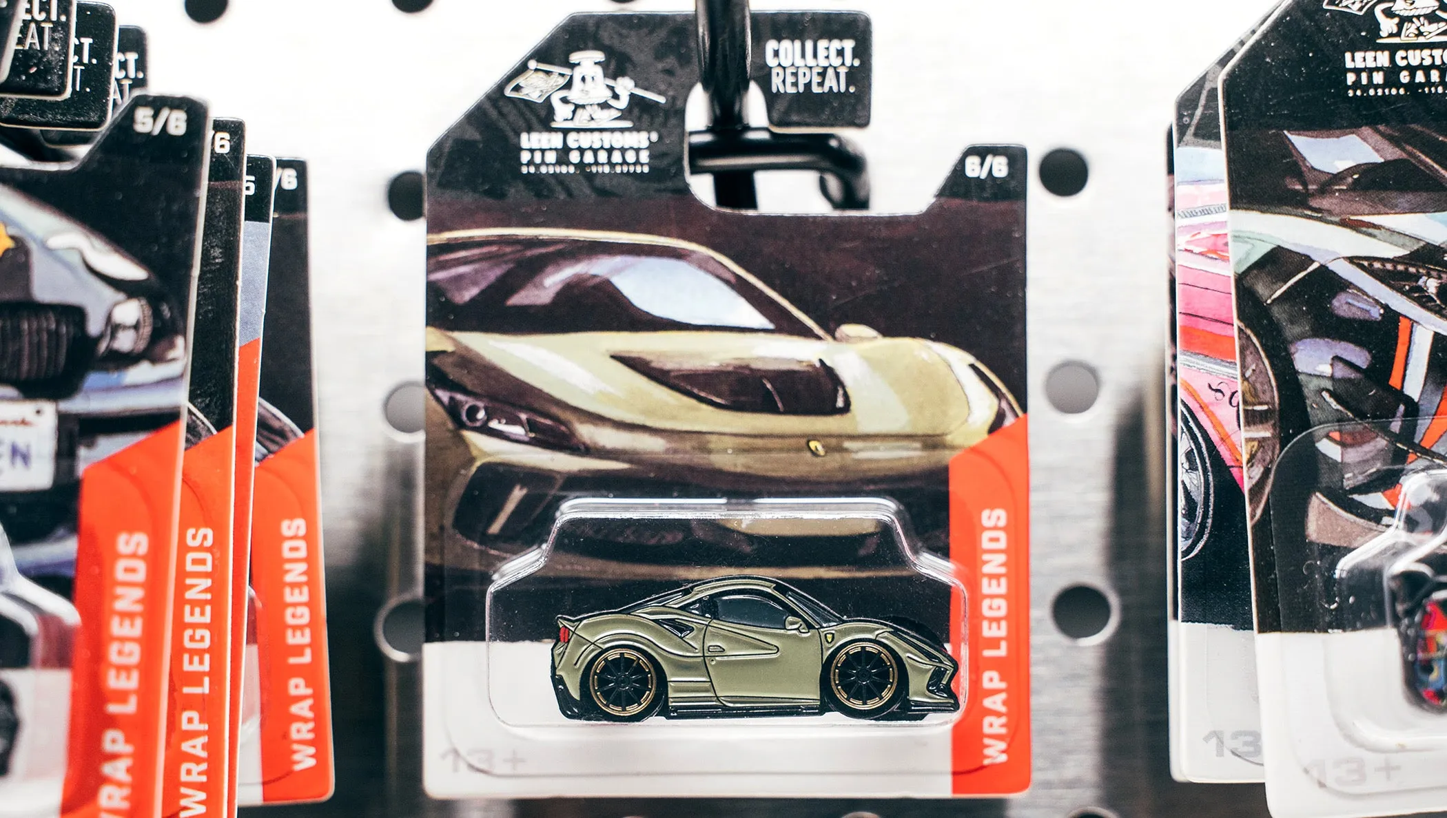 Ferrari F8 Tributo Khaki Green Leen Customs Enamel Pin