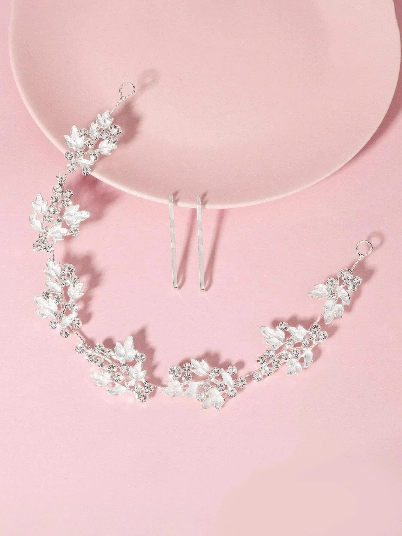 Floral Rhinestone Crystal Tiara, Wedding Silver Headband, Bridal Wire Head Wreath, Princess Cosplay Tiara
