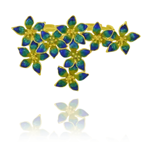 Flower Ring with Enamel Detail