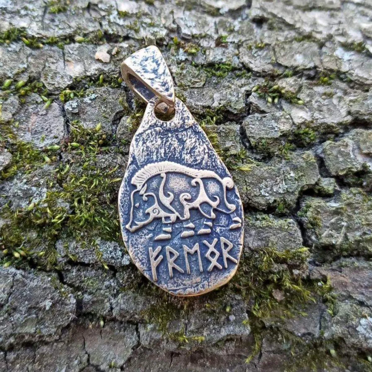 Freyr boar rune pendant