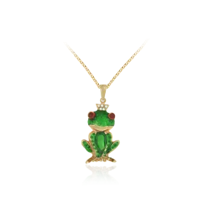 Frog Prince Enamel Pendant
