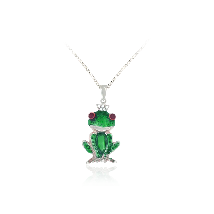 Frog Prince Enamel Pendant