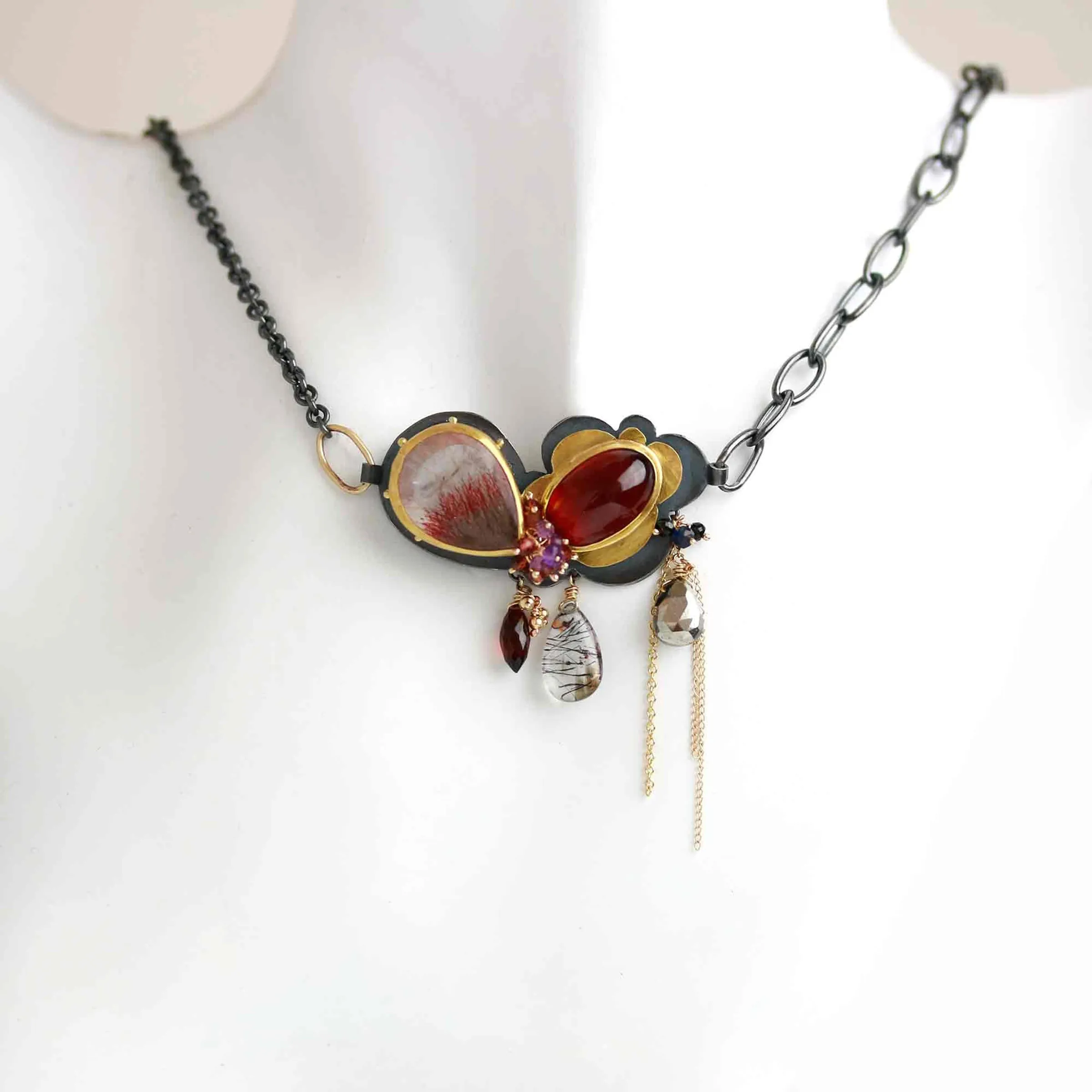 Garnet and Amethyst Lepidocrocite Perfect Pairing Necklace