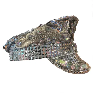 Glam Festival Hat - White/Silver