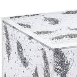 Glitter Feathers 2 Drawer Jewellery Storage Box Chest