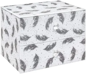Glitter Feathers 2 Drawer Jewellery Storage Box Chest