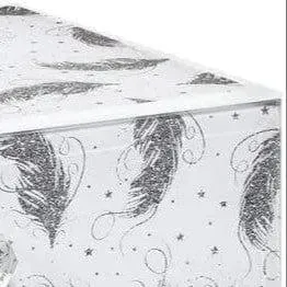 Glitter Feathers 2 Drawer Jewellery Storage Box Chest