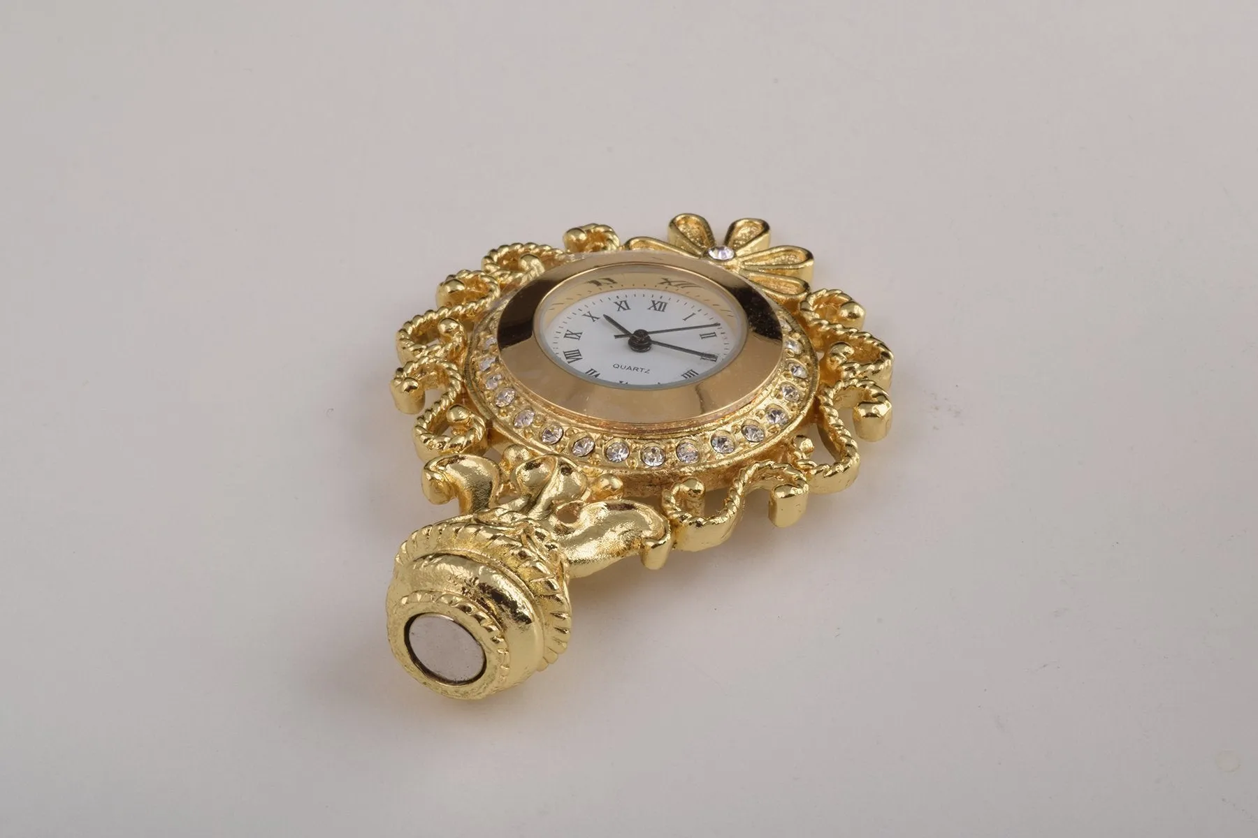 Gold Faberge Egg with Clock Inside