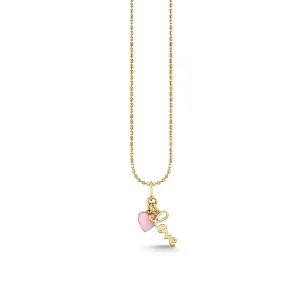 Gold Love & Heart Charm Necklace