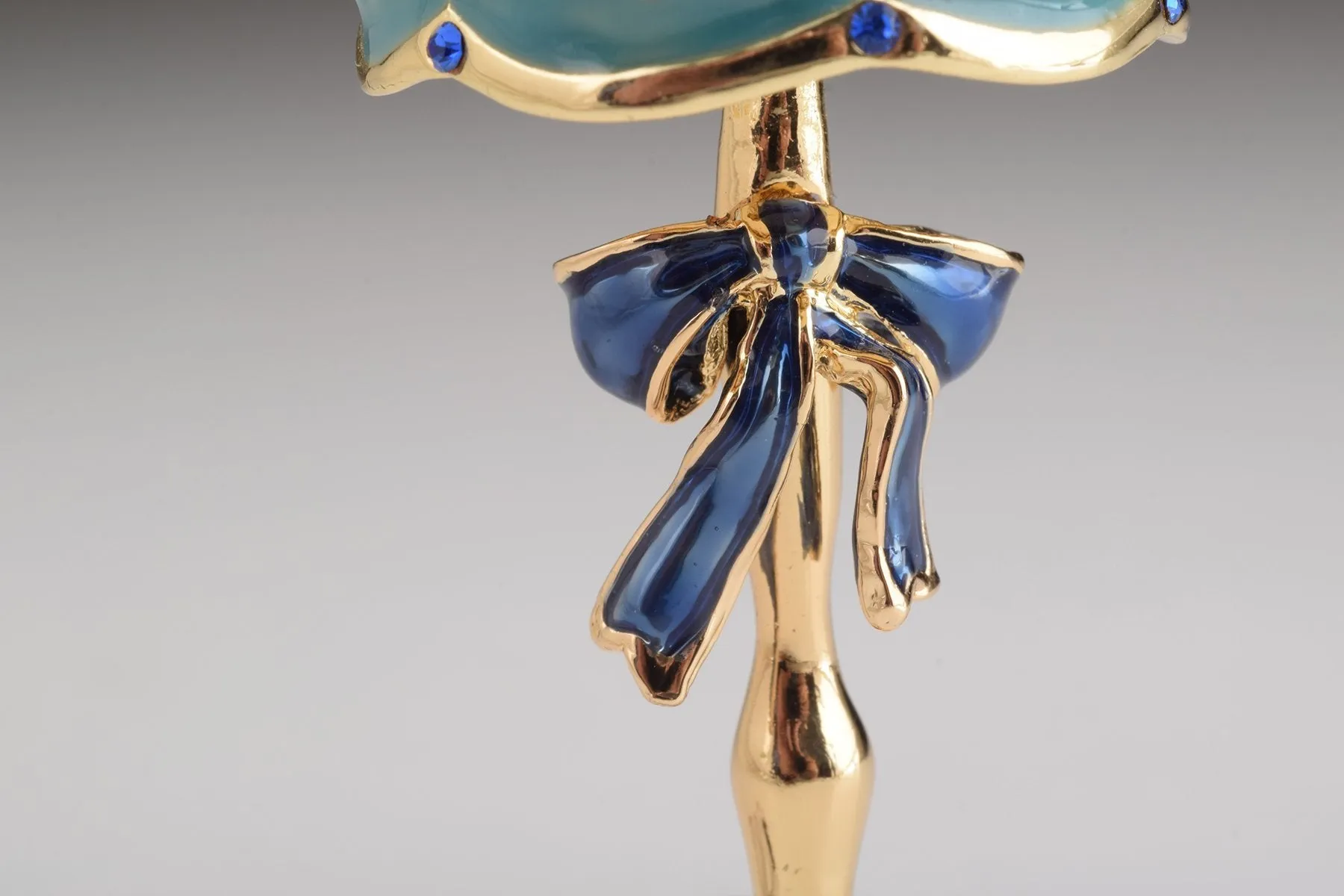 Gold Standing Lamp with Cat and Bird