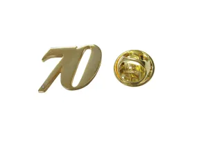 Gold Toned Age 70 Lapel Pin