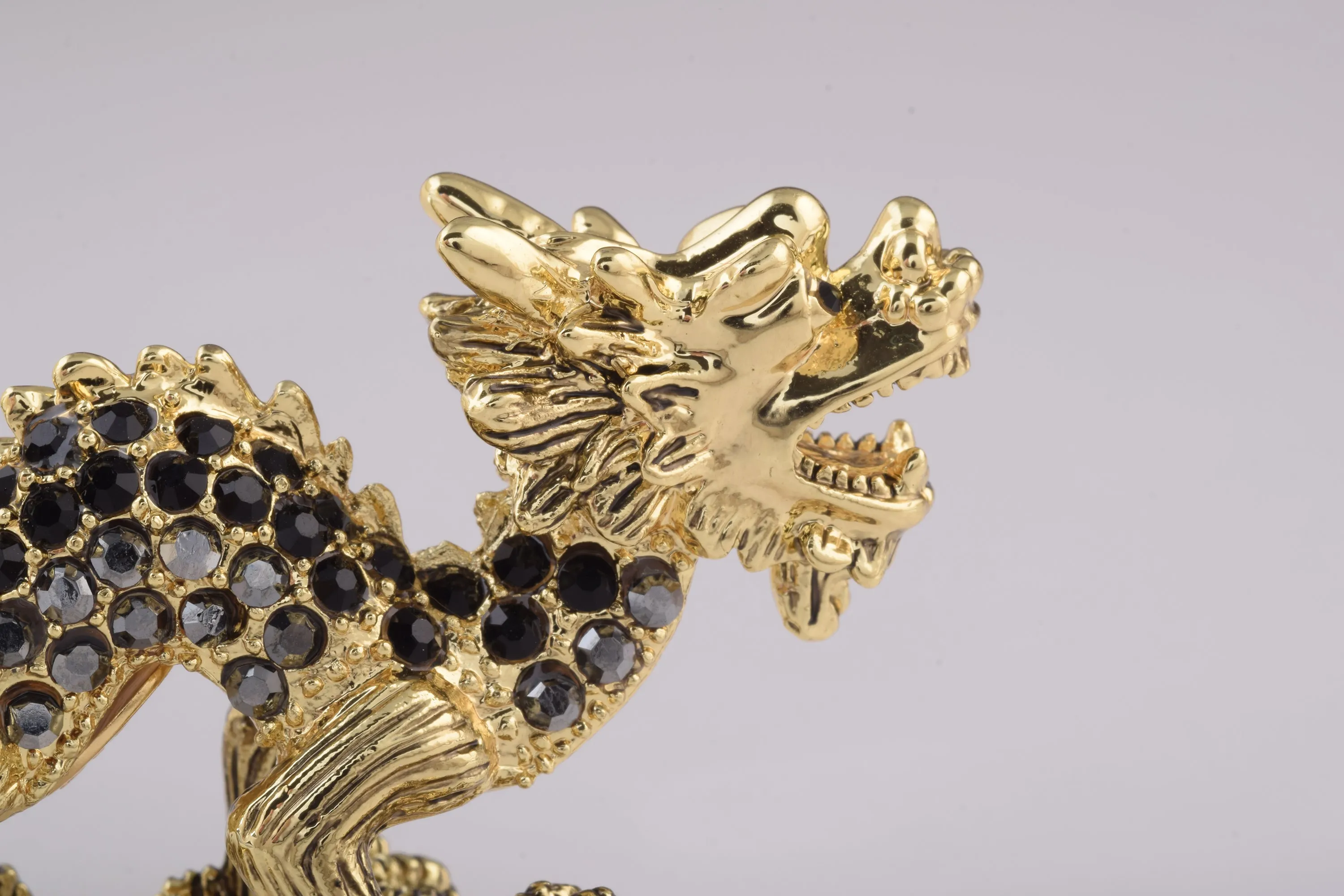 Golden Dragon with Black Crystals