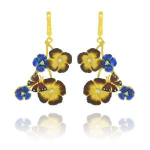 Golden Ember Blossom Earrings