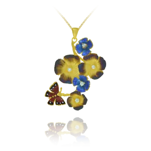 Golden Ember Blossom Pendant