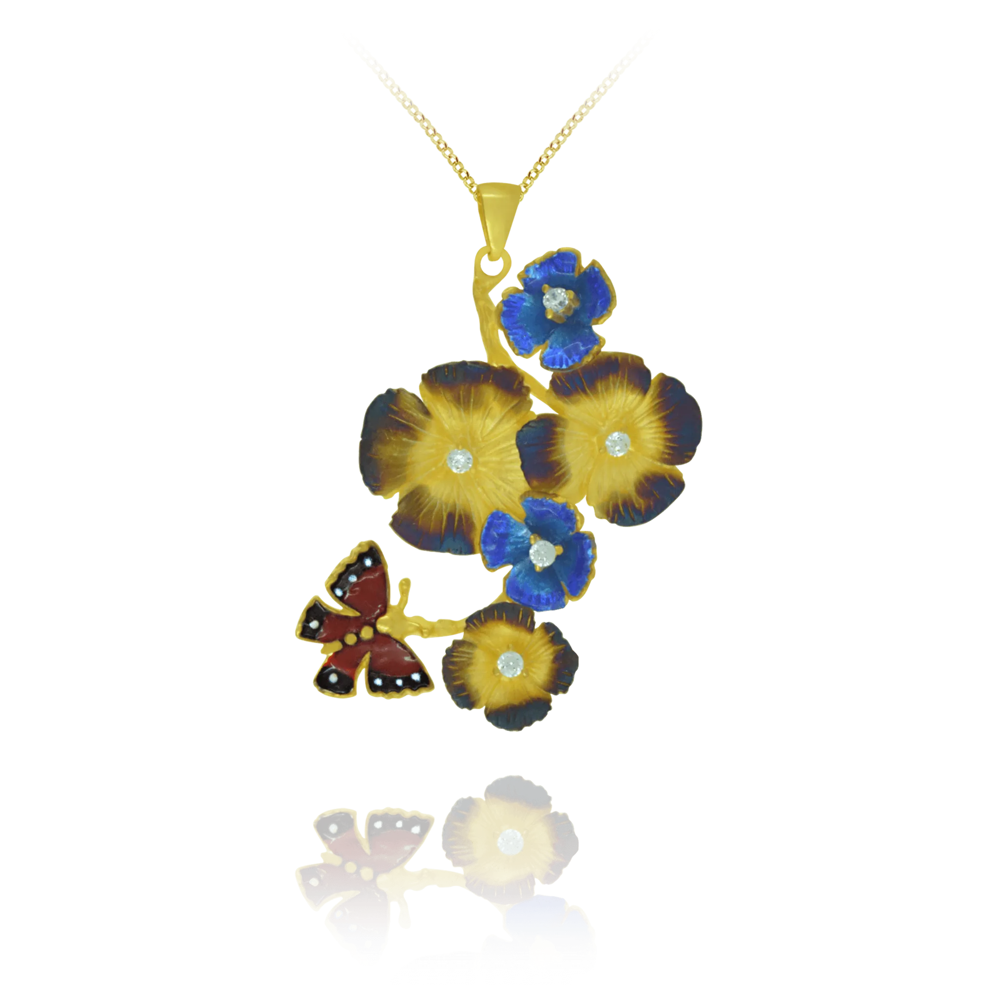 Golden Ember Blossom Pendant