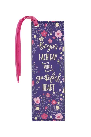 Grateful Heart Floral LuxLeather Page Marker