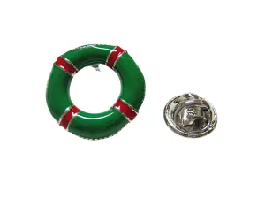 Green Life Saver Lapel Pin