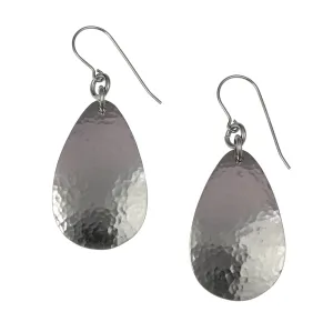Hammered Stainless Steel Drop Earrings