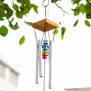 H&D Wind Chimes with Rainbow Chakra Sun Catchers Crystal Ball Prism Windchime