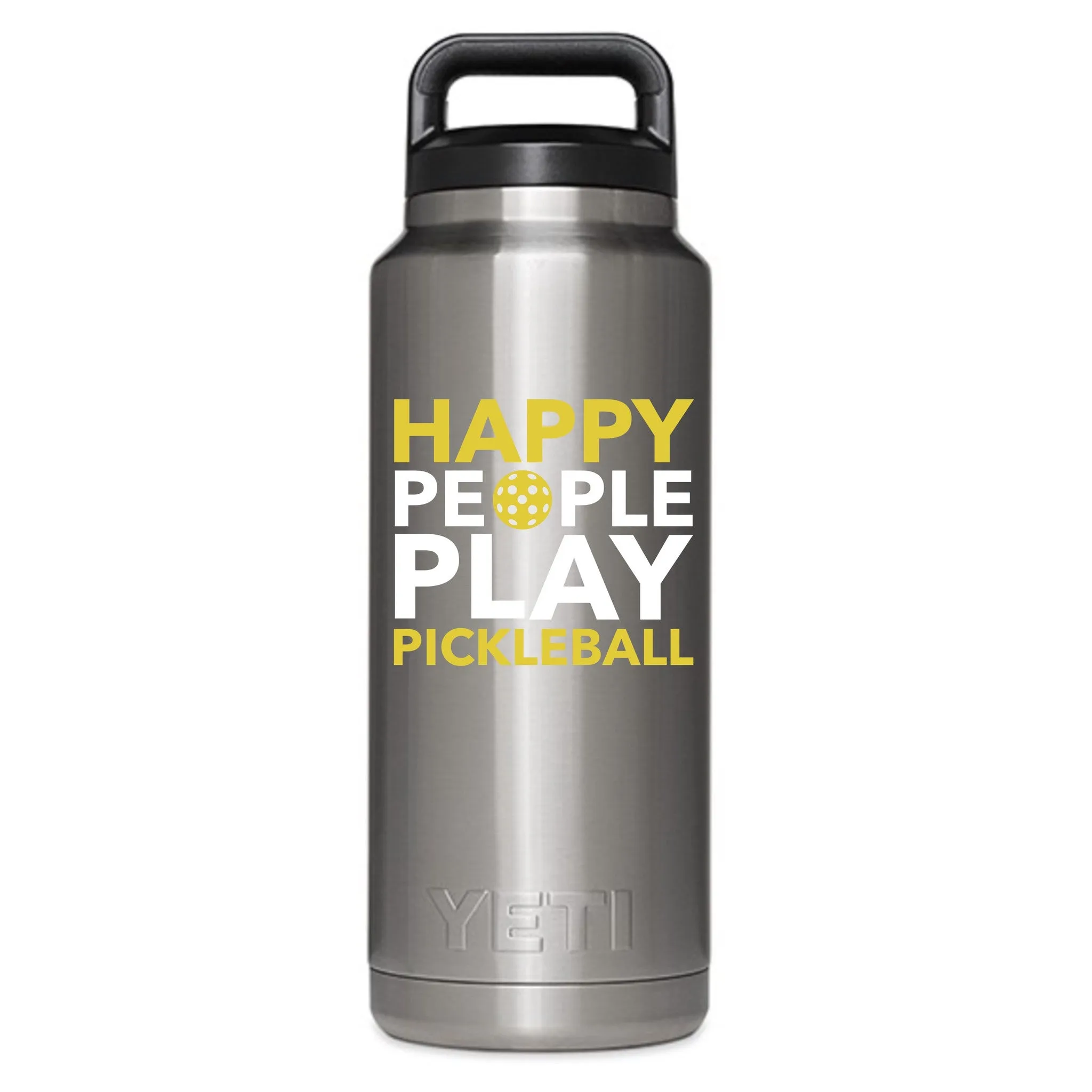 Happy People Play Pickleball Decal for your Yeti / Camelbak Water Bottle - Water Bottle Pickleball Decal