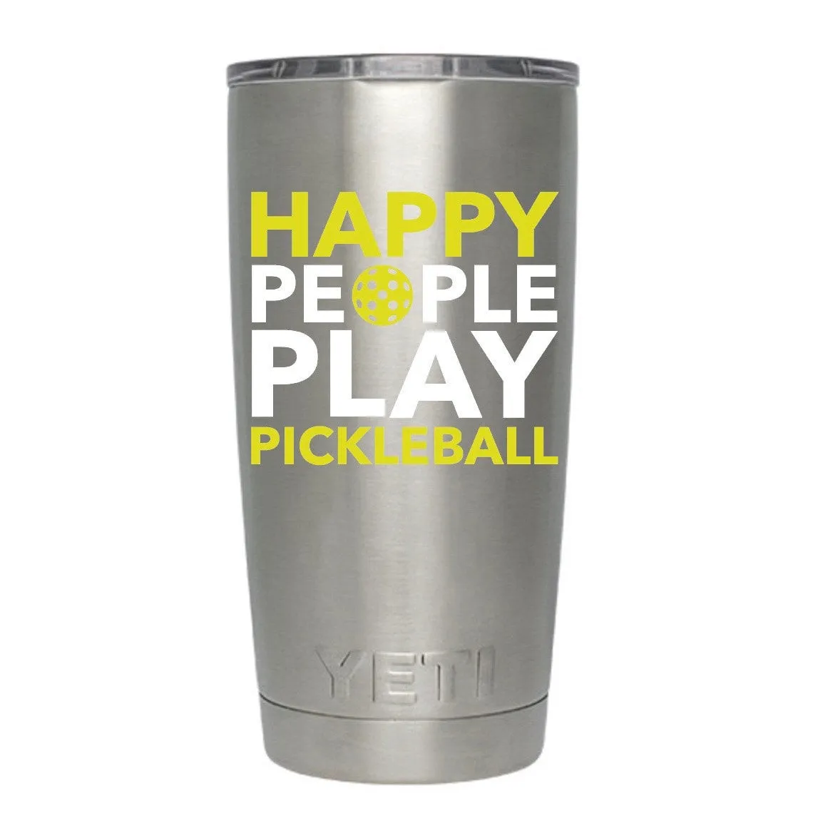 Happy People Play Pickleball Decal for your Yeti / Camelbak Water Bottle - Water Bottle Pickleball Decal