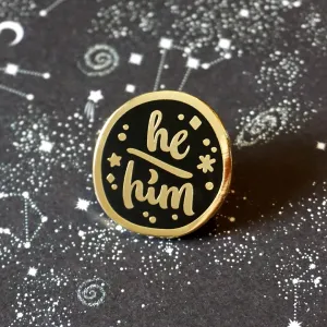 He/Him (Golden) | Enamel Pin