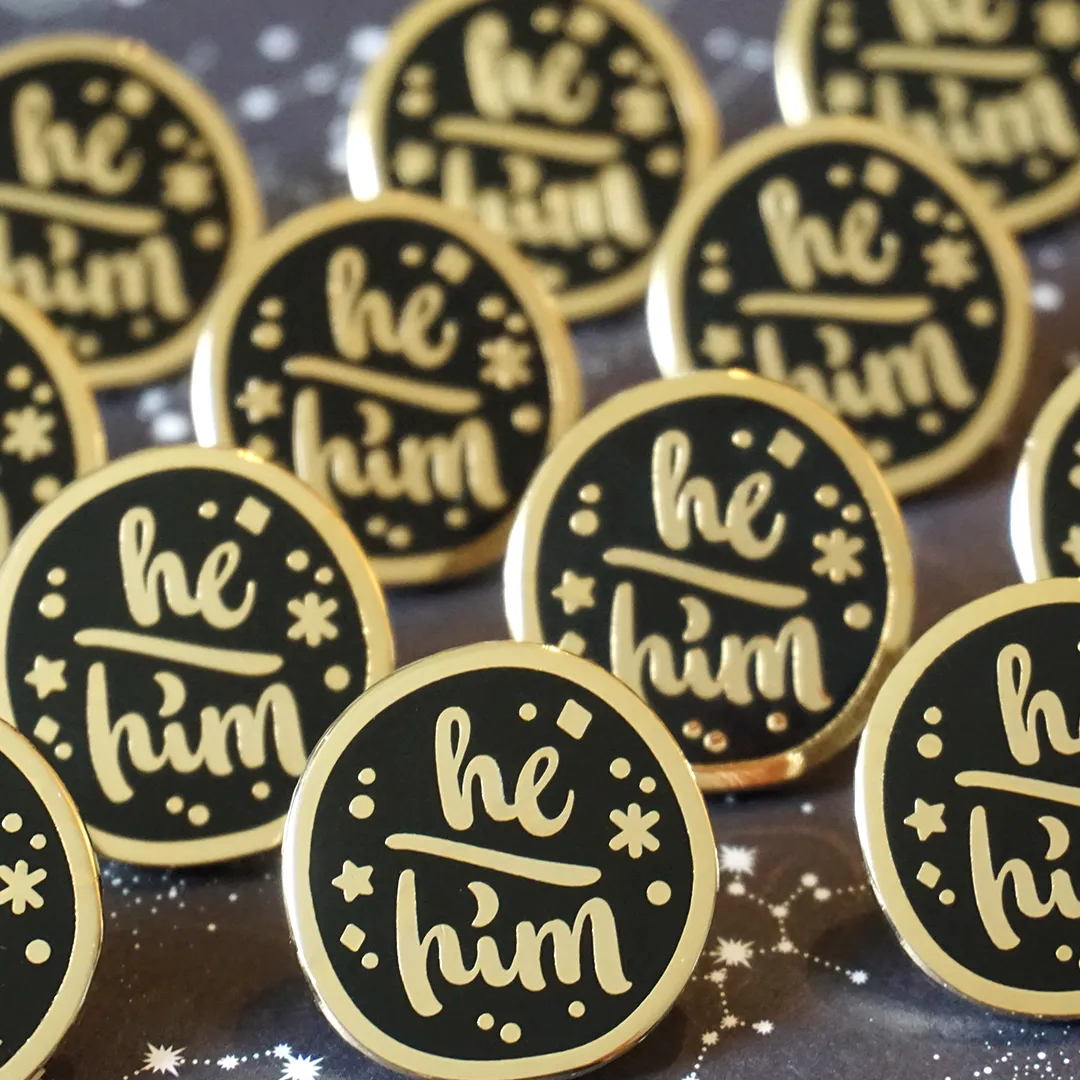 He/Him (Golden) | Enamel Pin