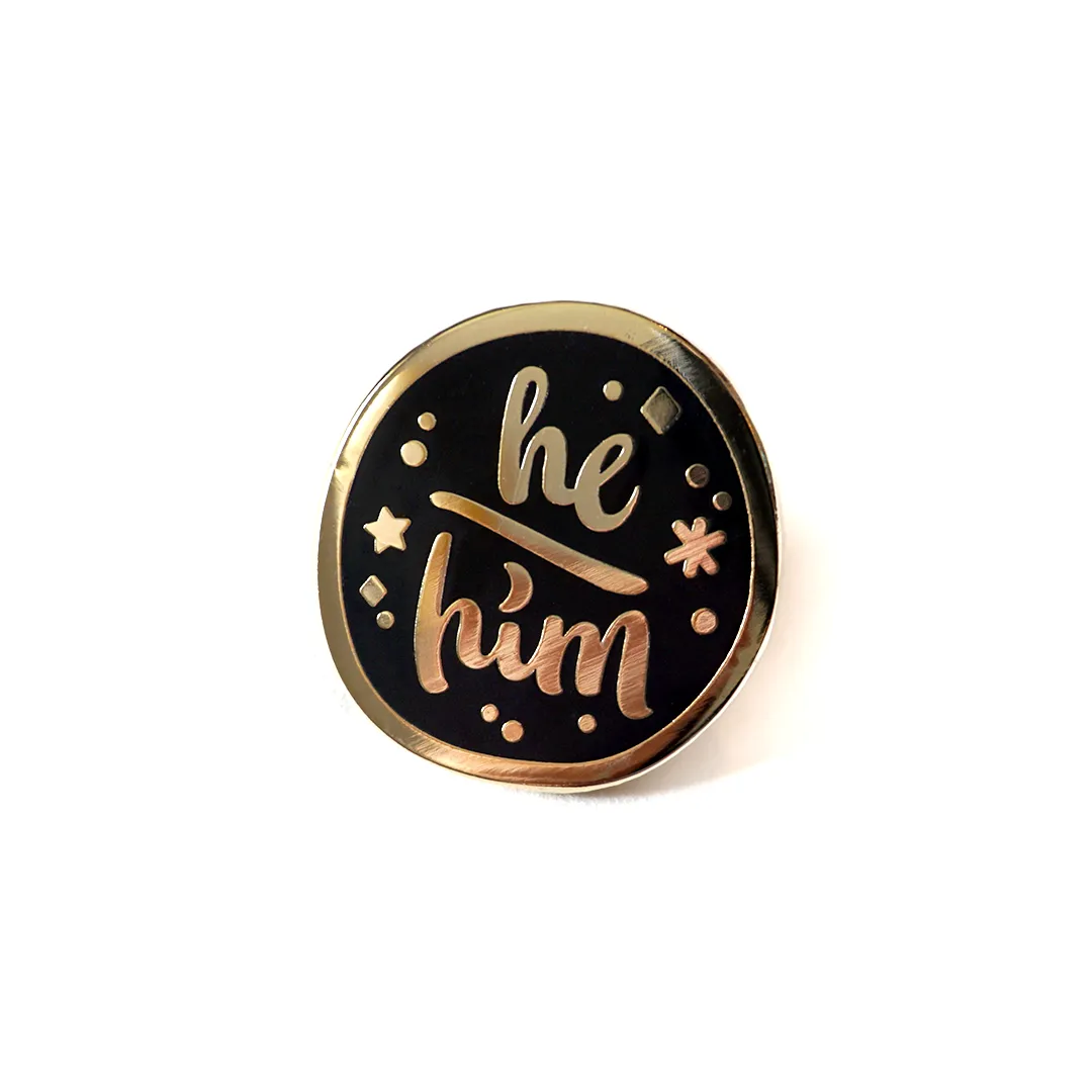 He/Him (Golden) | Enamel Pin