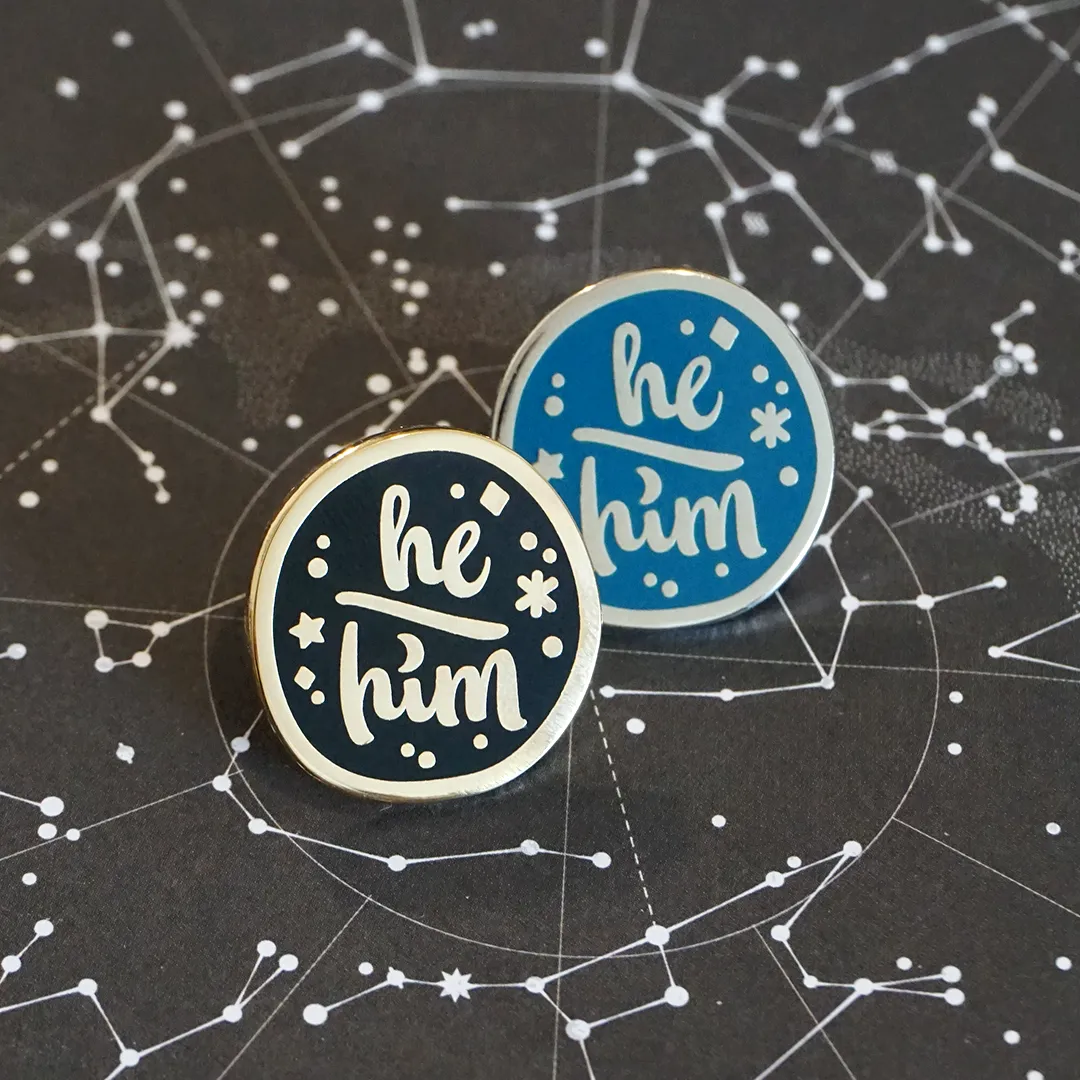 He/Him (Golden) | Enamel Pin