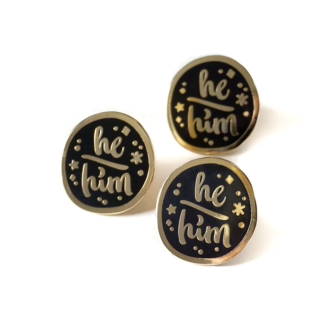 He/Him (Golden) | Enamel Pin