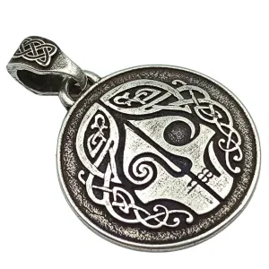Hel goddess silver plated pendant