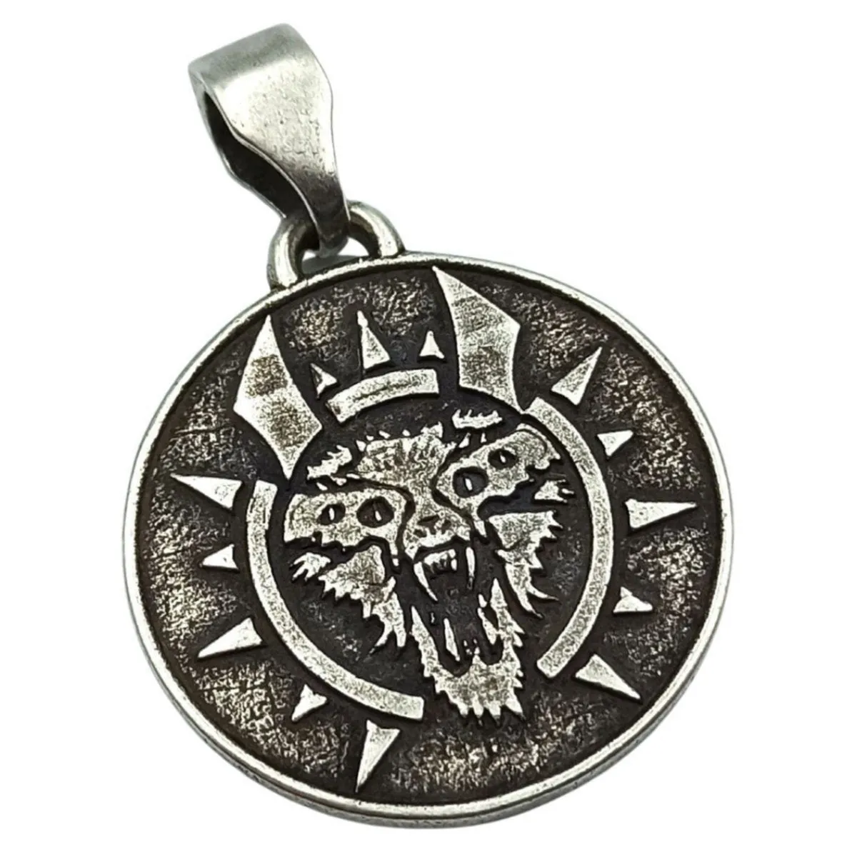 Hel goddess silver plated pendant