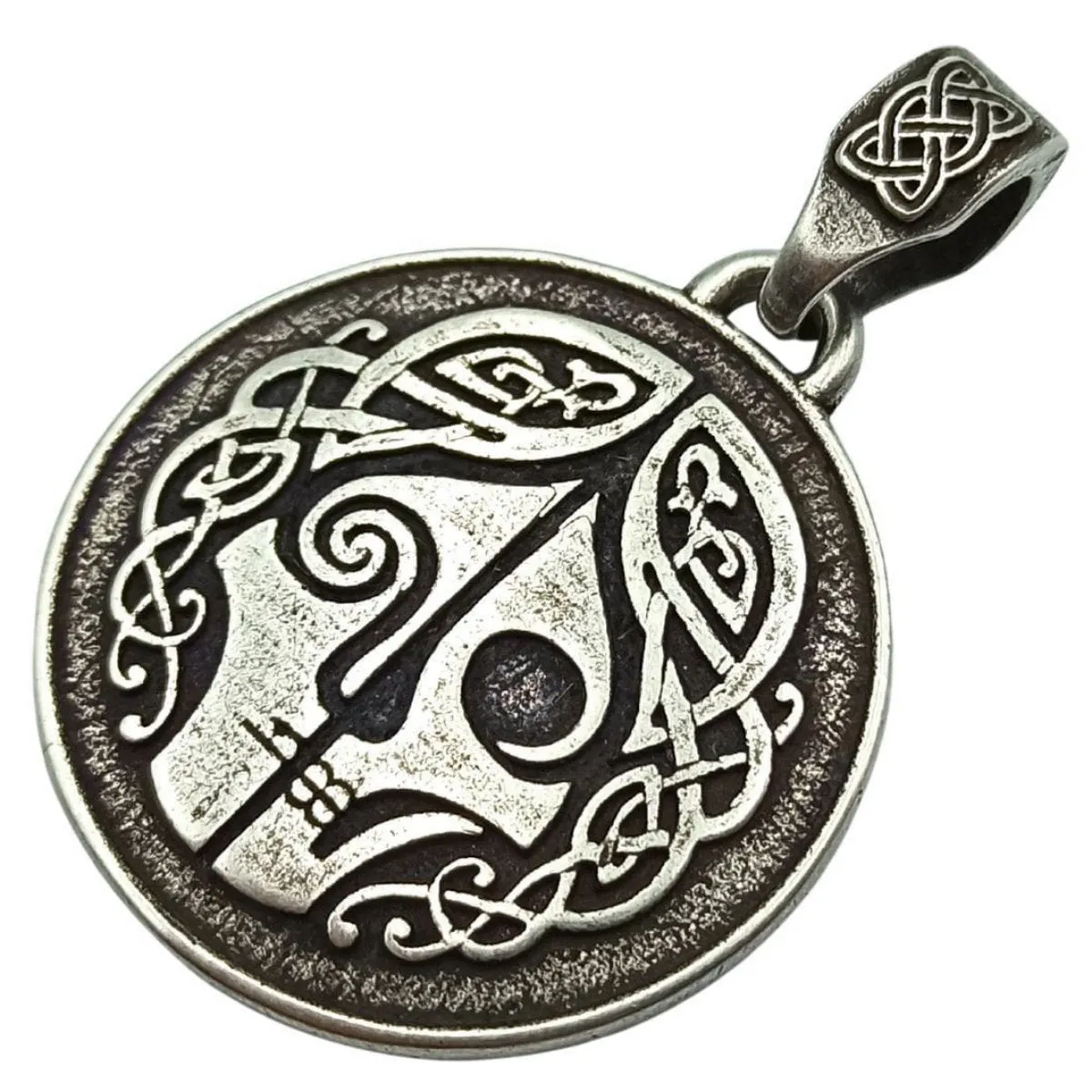 Hel goddess silver plated pendant