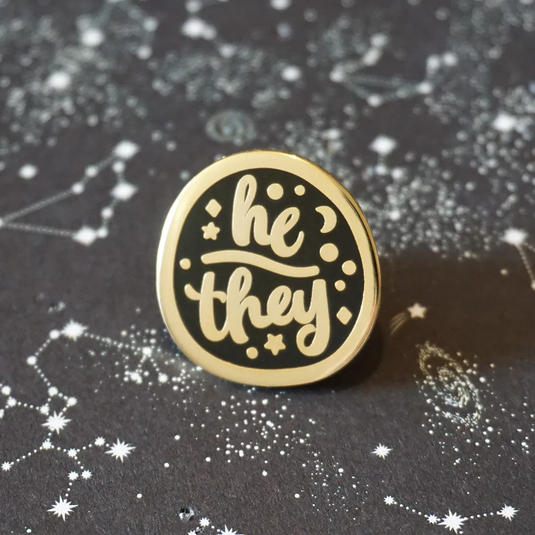 He/They (Golden) | Enamel Pin