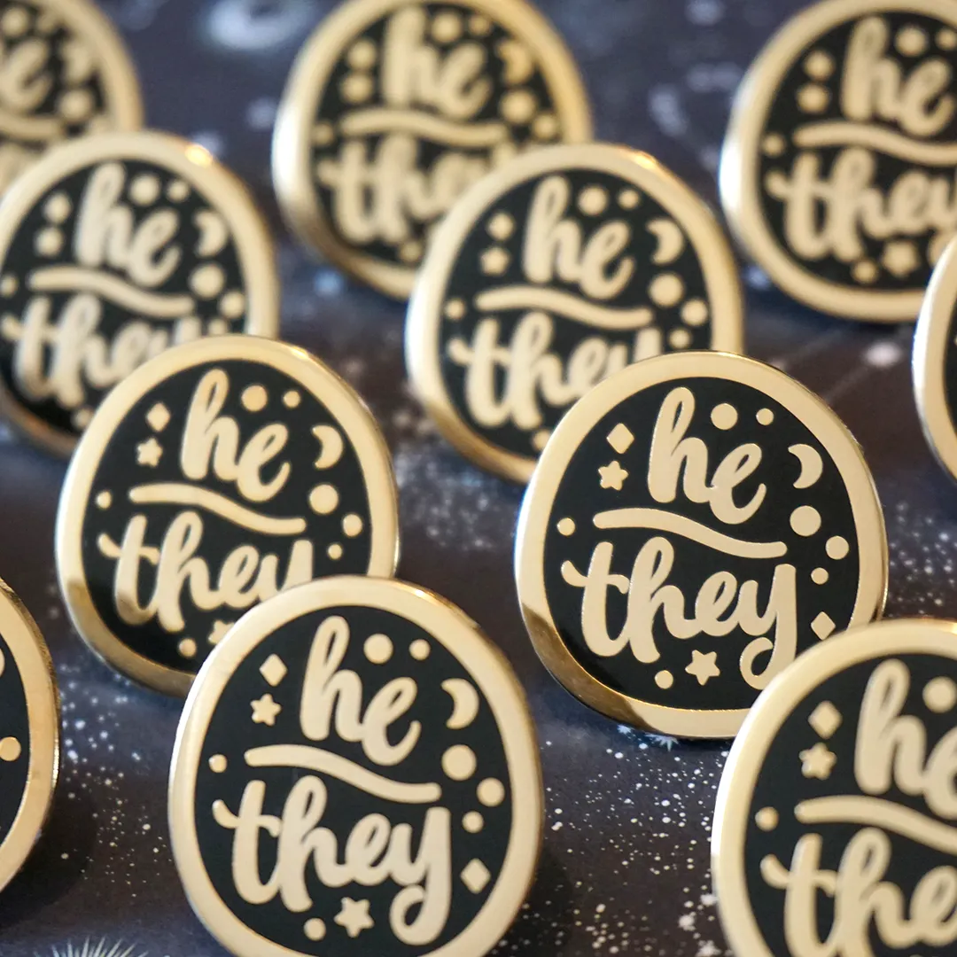 He/They (Golden) | Enamel Pin