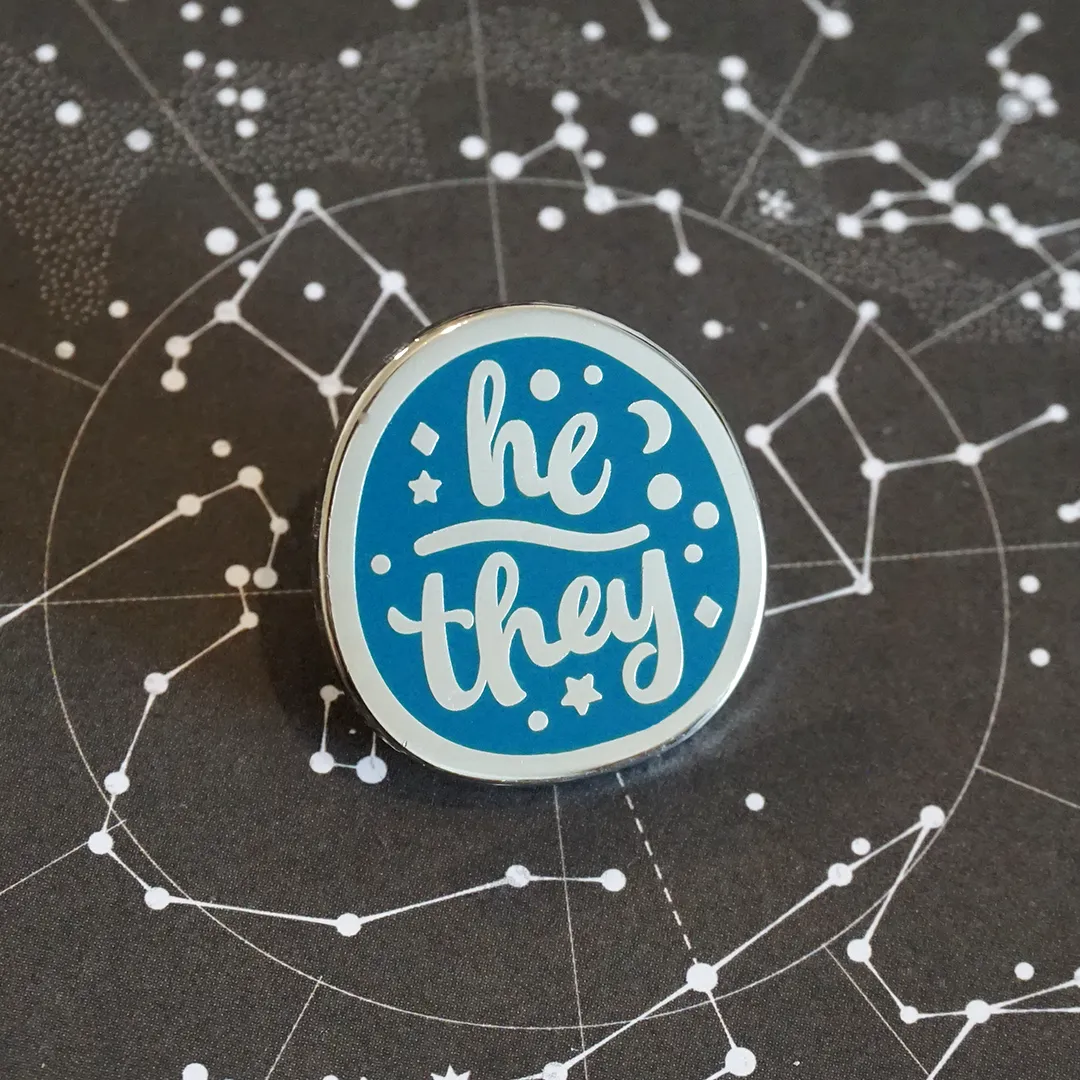 He/They (Silver) | Enamel Pin